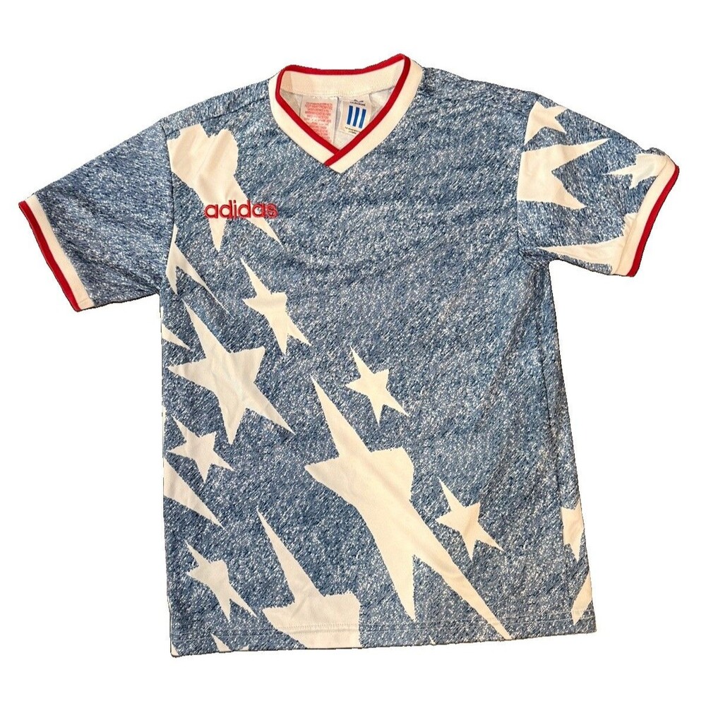 adidas USA 1994 Denim Style Retro Soccer Jersey Shirt World Cup Youth S Small